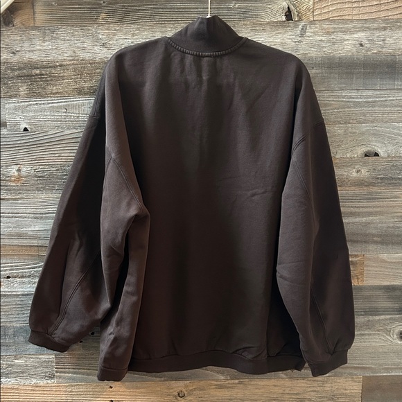 SKIMS Espresso Boyfriend Fleece Slouchy 1/2 Zip Pullover NWT - Picture 6 of 9